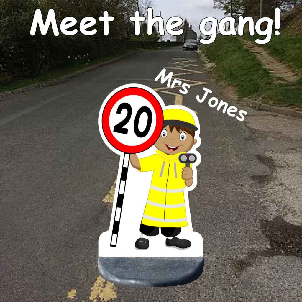 Lollipop lady 20 mph speed sign cut out