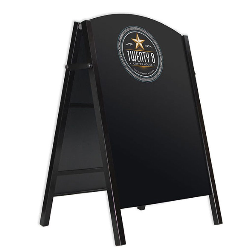 Black Metal Chalk A-Board Sign