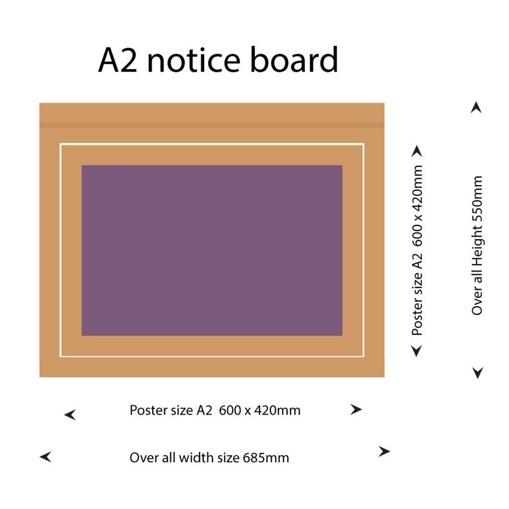 Recycled plastic wood notice board a2 size