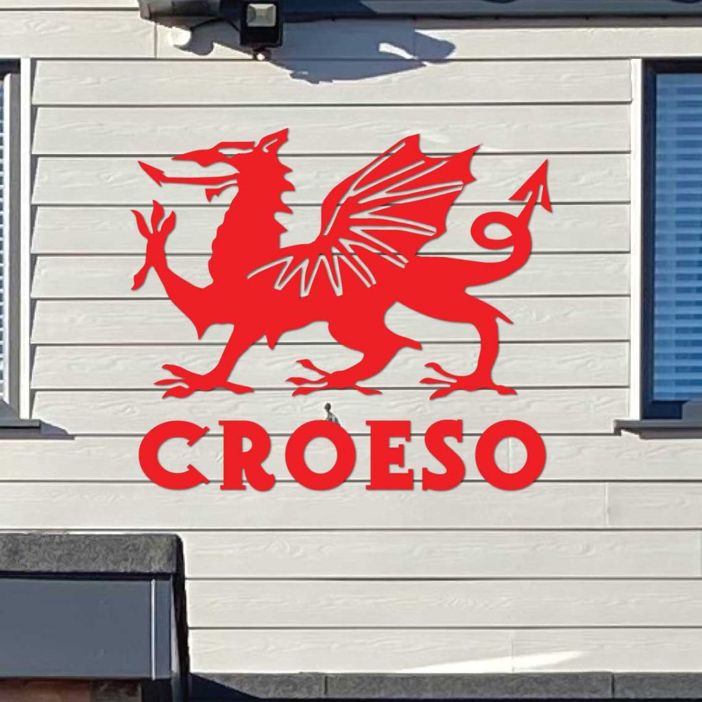 Welsh dragon metal outdoor signs