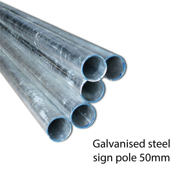 Galvanised steel sign pole 50mm