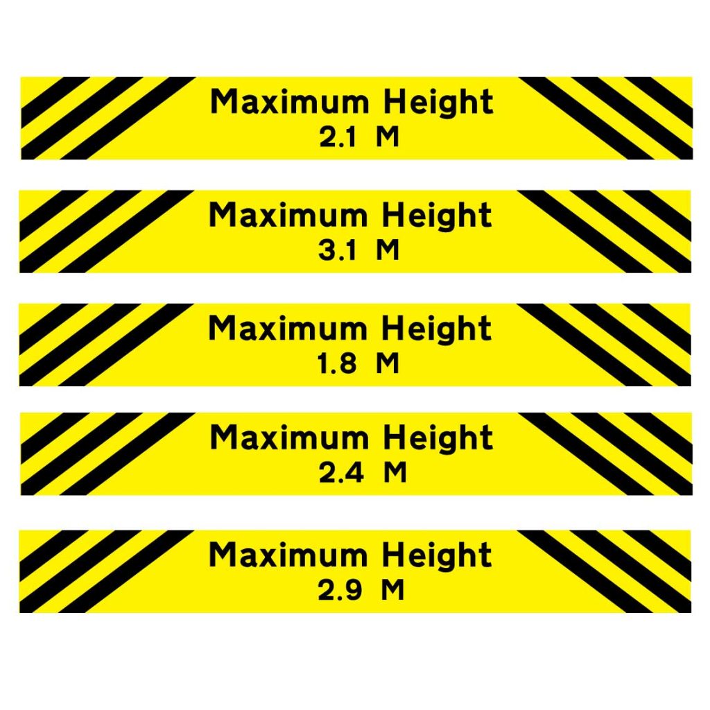 Maximum height car park sign
