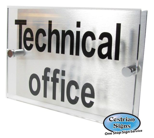 Aluminium Backed Perspex Office Name Plate Sign XL
