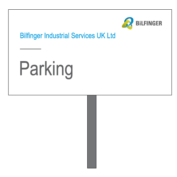 Bilfinger staff parking sign 300mm x 160mm