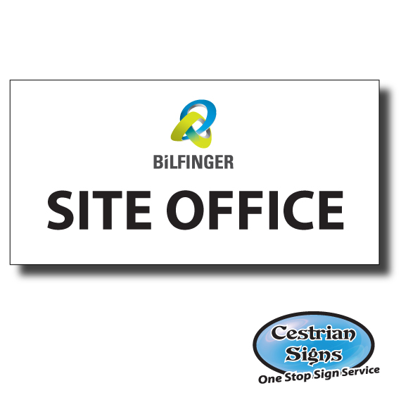 BiLFINGER Site Office Sign – 5mm Foamalux  label logo Site office