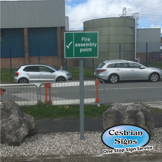 fire assembly point car park sign