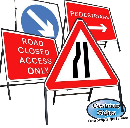 Metal Sign Stanchions complete with Sign