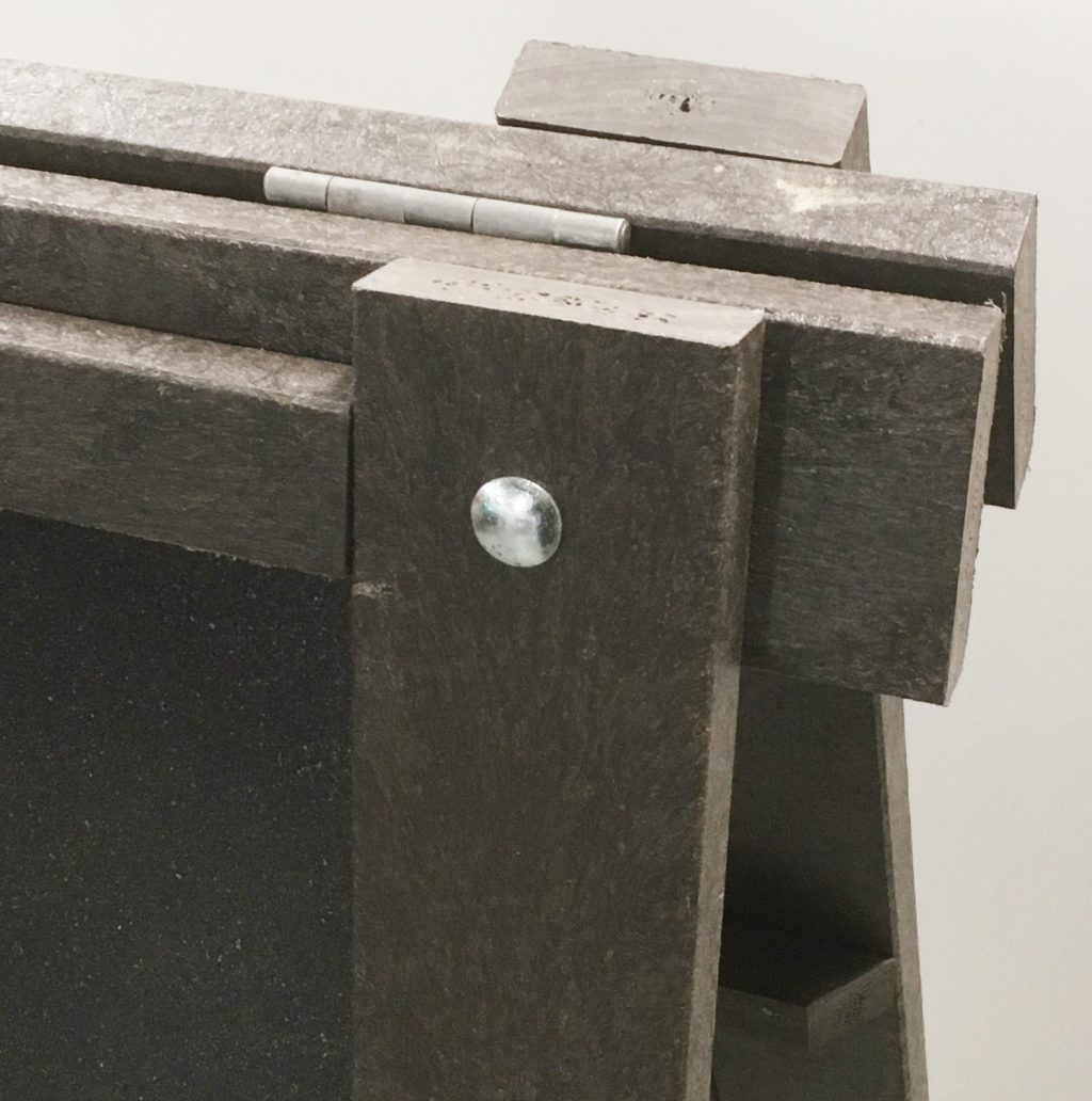 plastic wood sign top detail
