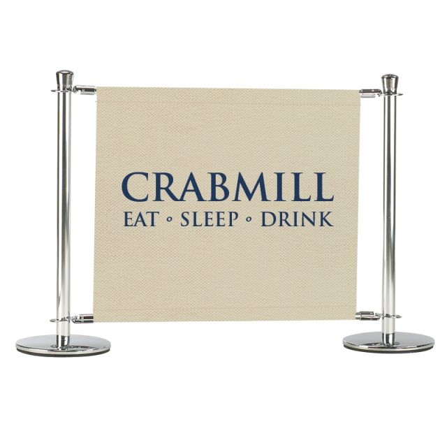 PRIMO Wrap Chrome Printed Cafe Restaurant Barrier Banner Poles