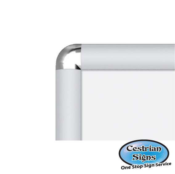 25mm Profile Snapframe Silver Anodised With Round Corners