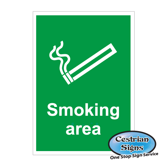 smoking area site sign
