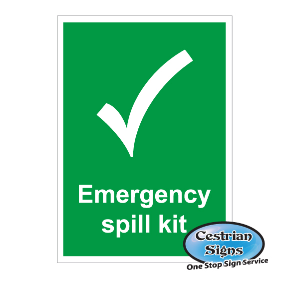 emergency spill kit safety sign