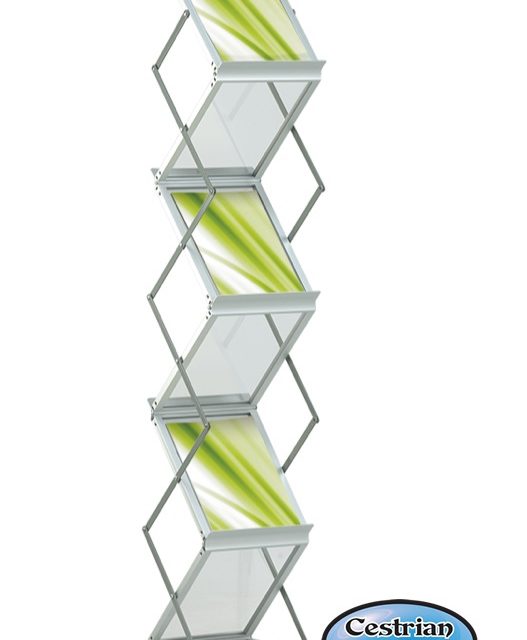 Media Compact Portrait Zig-Zag Brochure Display Stand