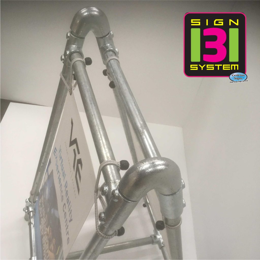 heavy duty metal pavement sign top detail